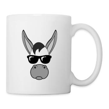 Costume de visage d'âne d'halloween drôle paresseux - Mug blanc - blanc - Droite