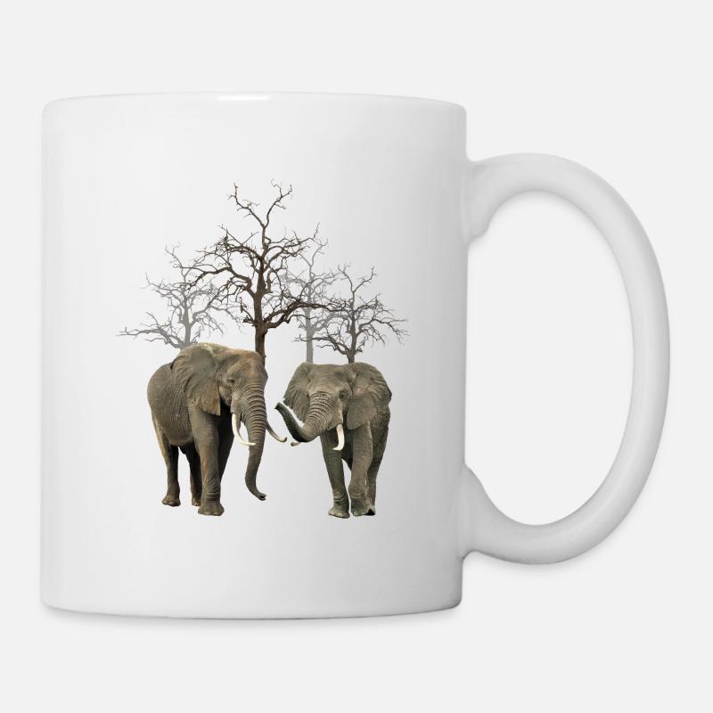 Elefanten und Bäume - Safari in Kenia / Afrika - Tasse - Weiß
