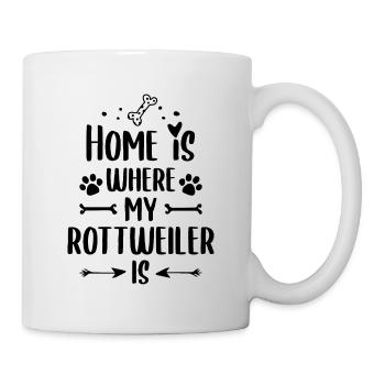Mon Rottweiler est à la maison où mon Rottweiler Hun - Mug blanc - blanc - Droite