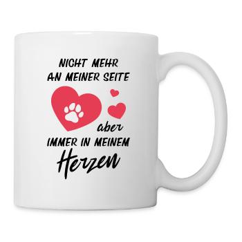 Hundehalter Immer in Meinem Herzen Hundeliebhaber - Tasse - Weiß - Rechts