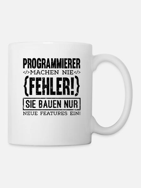 Programmierer machen nie Fehler Computer Nerd PC G - Tasse - Weiß