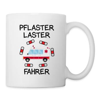 Pflaster Laster Fahrer Sanitäter Notarzt Rettungsd - Tasse - Weiß - Rechts