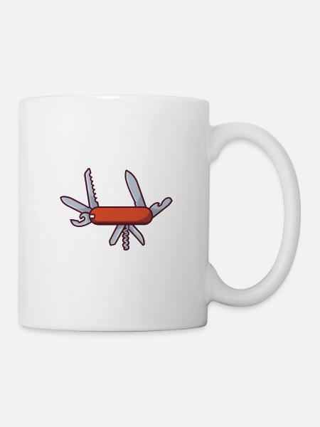 Taschenmesser - Tasse - Weiß