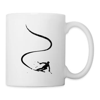 Skifahrer Abfahrt Berge Ski Sport Skier Skifahren - Tasse - Weiß - Rechts