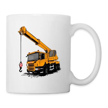 Kranauto - Kran - Kran LKW - Kran Truck - Tasse - Weiß - Rechts