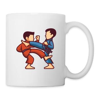 Illustration des combattants d'arts martiaux - Mug blanc - blanc - Droite