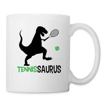 Tennissaurus Tennis Dinosaurier Tennisspieler Tenn - Tasse - Weiß - Rechts