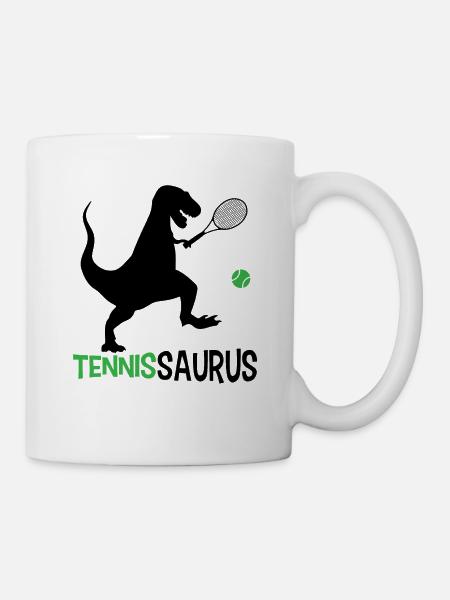 Tennissaurus tennis dinosaure joueur de tennis Tenn - Mug blanc - blanc