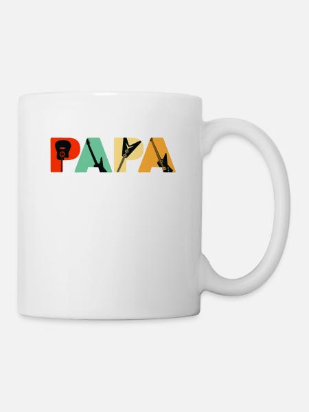 Retro Lead Guitar Dad, lustiger Papa Lead Guitar Fath - Tasse - Weiß