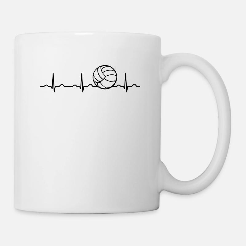 Volley- battement de coeur volley- joueur de volley- - Mug blanc - blanc