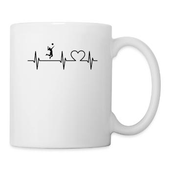 Volleyball player heartbeat volleyball player volley - Mug - white - Right