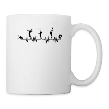 Volleyball player heartbeat volleyball player volley - Mug - white - Right