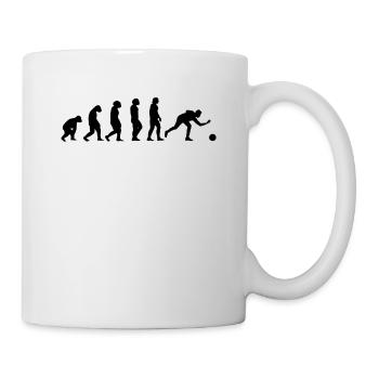Bowler Evolution Bowling Kegler Kegeln Turnier Ges - Tasse - Weiß - Rechts