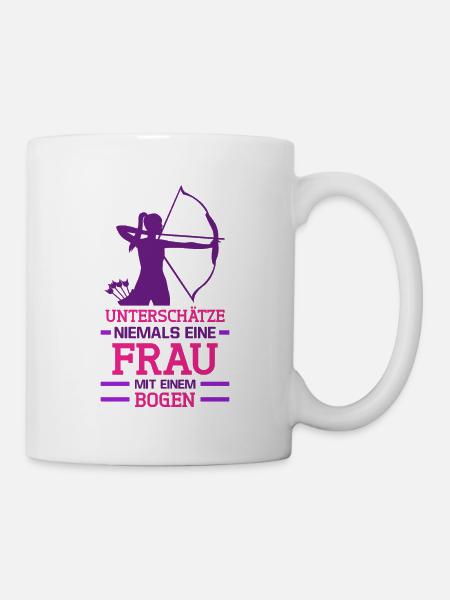 Bogenschützen Frau mit einem Bogen Pfeil Bogenschi - Tasse - Weiß