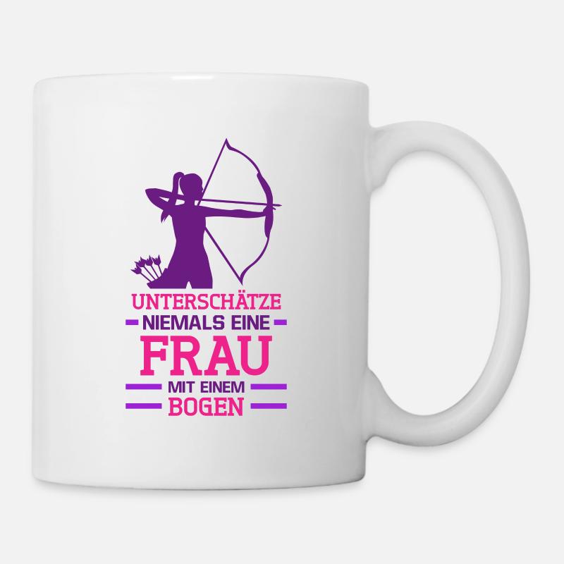 Bogenschützen Frau mit einem Bogen Pfeil Bogenschi - Tasse - Weiß