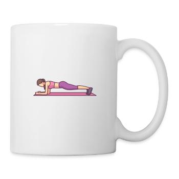 Young Woman Doing Plank Workout - Mug - white - Right