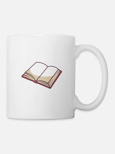 Offenes Buch - Tasse - Weiß