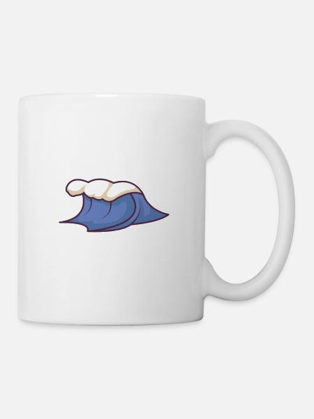 Vague bleue - Mug blanc - blanc
