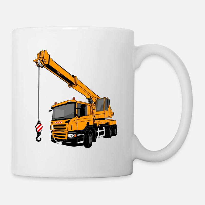 Grue - Grue - Grue Camion - Grue Truck - Mug blanc - blanc