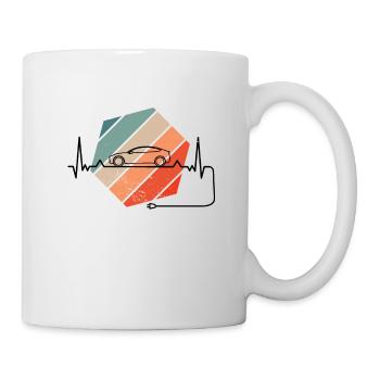 battement de coeur rétro pour voiture électrique - Mug blanc - blanc - Droite