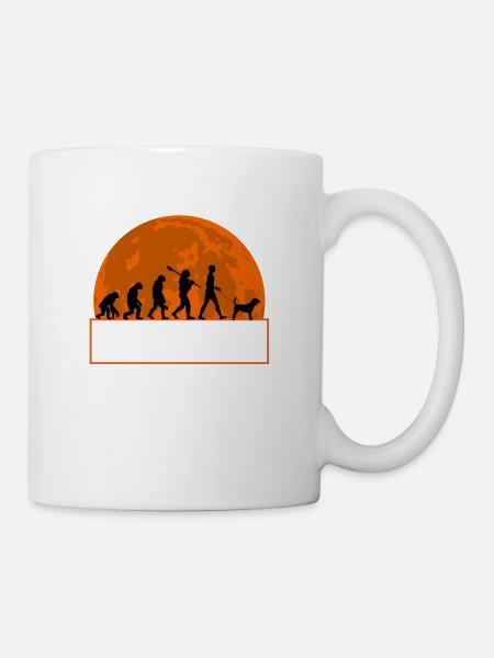 Beagle Shirt, lustiges menschliches Evolutionsgeschenk - Tasse - Weiß