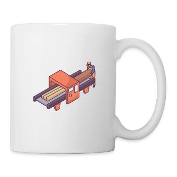 Machine de scierie motorisée - Mug blanc - blanc - Droite