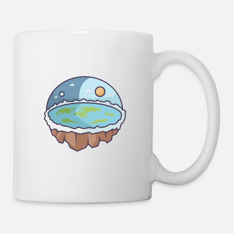 Flache Erde - Tasse - Weiß