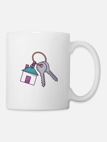 Porte-clés maison - Mug blanc - blanc