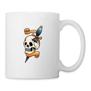 Dolch und Schädel Tattoo - Tasse - Weiß - Rechts