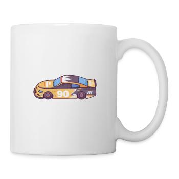 Voiture de course - Mug blanc - blanc - Droite