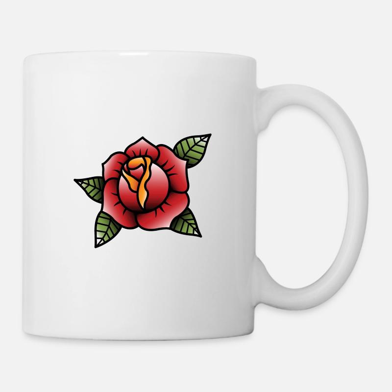 Tatouage Rose Rouge - Mug blanc - blanc