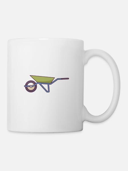 Schubkarre - Tasse - Weiß