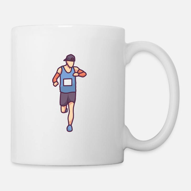 Läufer in einem Rennen. - Tasse - Weiß