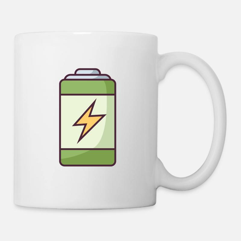 Batterie voller Energie. - Tasse - Weiß