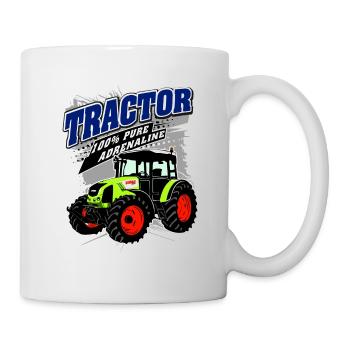 Traktor - Schlepper - Landwirt - Bauer - Tasse - Weiß - Rechts