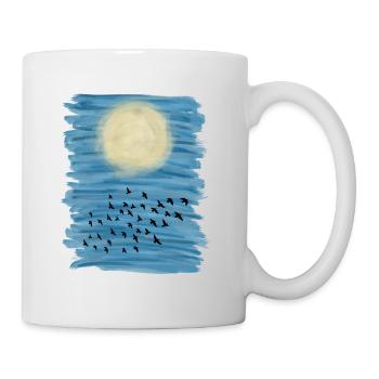 Sonne Blauer Himmel Acryl Malerei - Tasse - Weiß - Rechts