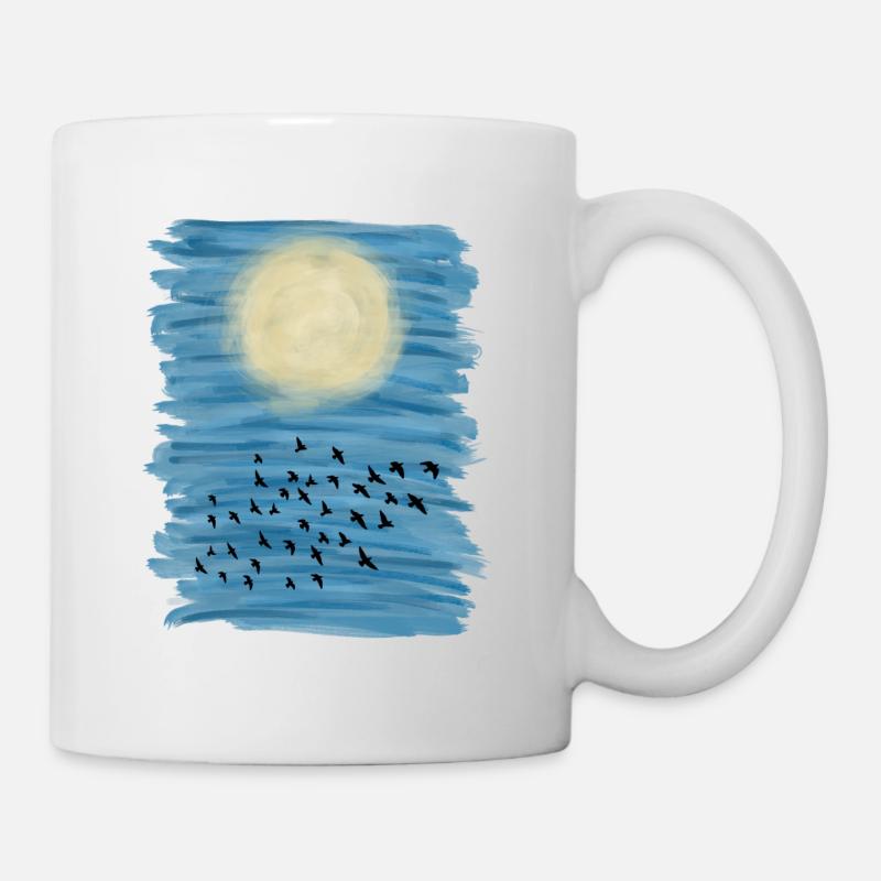 Soleil bleu ciel acrylique peinture - Mug blanc - blanc