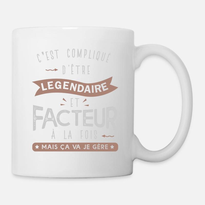 facteur légendaire profession métier postier - Mug blanc - blanc