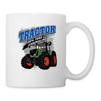 Traktor - Schlepper - Landwirt - Bauer - Tasse - Weiß - Rechts