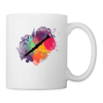 Clarinet on a colorful background - Mug - white - Right