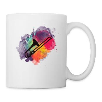 Trombone wind music - stylish design for musicians - Mug - white - Right