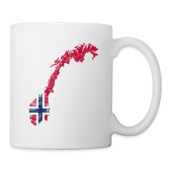 Norway Norwegian Flag Outline Scandinavia - Mug - white - Right