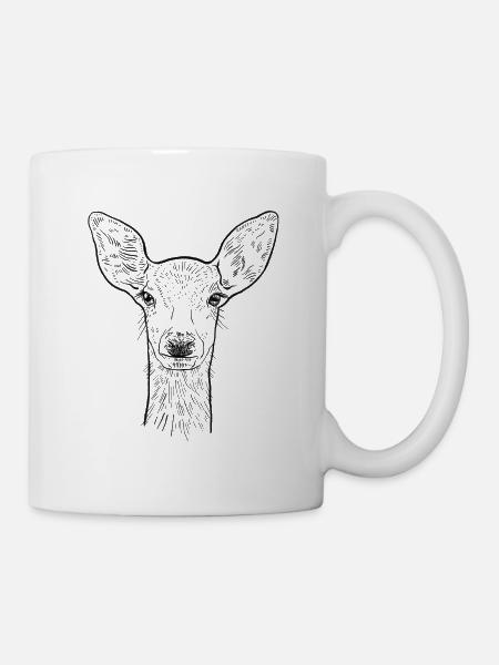Reh - Tasse - Weiß