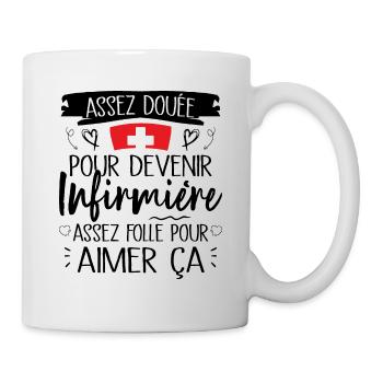 Assez douée pour devenir infirmière cadeau - Mug blanc - blanc - Droite