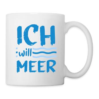 Strand Ich Will Meer Urlaub Nordsee Küste Ostsee L - Tasse - Weiß - Rechts