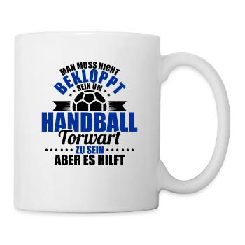 Handballer Man Muss Nicht Bekloppt Sein Um Handbal - Tasse - Weiß - Rechts
