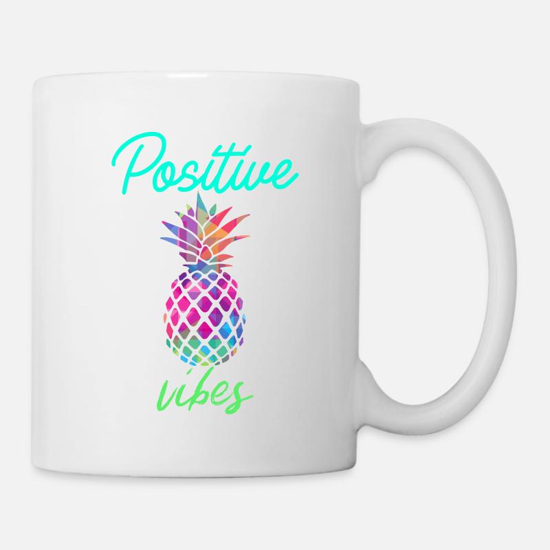 Positive Vibes - Ananas, été - Mug blanc - blanc
