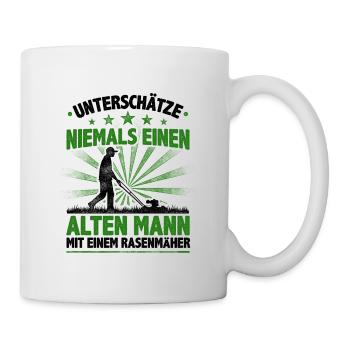 Gärtner Unterschätze Niemals Einen Alten Mann Mit - Tasse - Weiß - Rechts