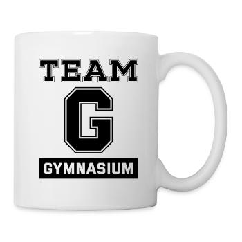 Vierte Klasse Team Gymnasium Weiterführend Abi Vie - Tasse - Weiß - Rechts