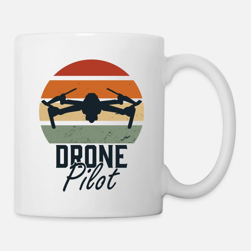 Drone Pilot Race Copter Multicopter Fliegen Retro - Tasse - Weiß